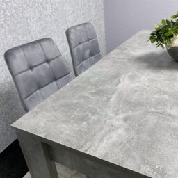 KOSY KOALA Grey Wooden Dining Table Set with 2 Chairs & 1 Bench, Room Furniture - Size: 140 cm x 80 cm - thumbnail 7