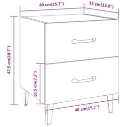 Berkfield Home Decorative Bedside Cabinet Sonoma Oak 40x35x47.5 cm in Light Brown - thumbnail 7