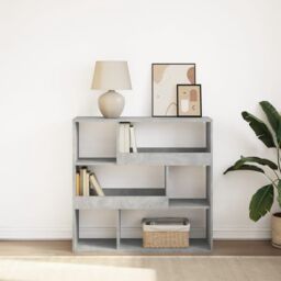 Berkfield Home Book Cabinet/Room Divider Concrete Grey 100x33x94.5 cm - thumbnail 1