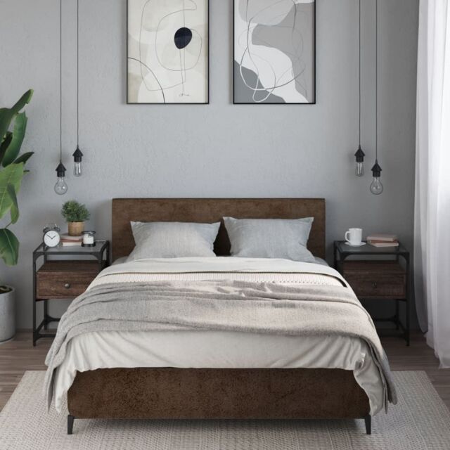 Berkfield Home Bedside Cabinets 2 pcs Brown Oak 40x40x55 cm Engineered Wood - Size: 40 x 40 x 55 cm - image 1