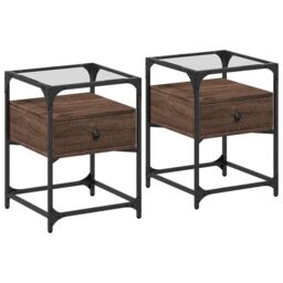 Berkfield Home Bedside Cabinets 2 pcs Brown Oak 40x40x55 cm Engineered Wood - Size: 40 x 40 x 55 cm - thumbnail 2
