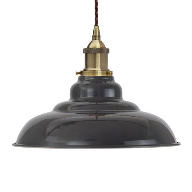 SE Home Slate Grey St Edmund's Pendant Light - Antique Brass - Brown Twisted - image 1