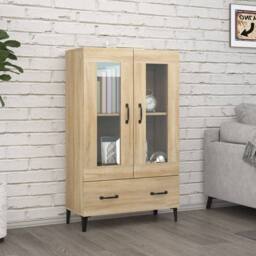 Berkfield Home Highboard Sonoma Oak 70x31x115 cm Engineered Wood in Brown - Size: 70 x 31 x 115 cm - thumbnail 2