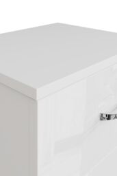 FWStyle Chilton 2 Drawer Bedside Table Chest White Gloss (H) 46 (W) 45 (D) 40cm - thumbnail 5