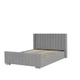 Harmin Luxury 5ft King sized Grey Plush Velvet Ottoman Winged bed - Size: EU King - thumbnail 5