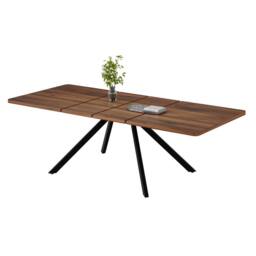 ModernLuxe Extendable dining table 160-240cm for 6-10 people with metal legs in Walnut - thumbnail 6