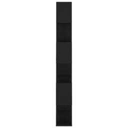 Berkfield Home Classic Book Cabinet Room Divider Black 80x24x186 cm Engineered Wood - Size: 80 x 24 x 186 cm - thumbnail 4
