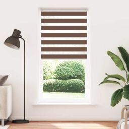 Berkfield Home Zebra Blind Brown 95x200 cm Fabric Width 90.9 cm Polyester - thumbnail 2