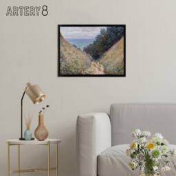 "Artery8 Claude Monet Road At La Cavee Pourville Framed Canvas Wall Art Print - Size: W12"" x H16""" - thumbnail 3