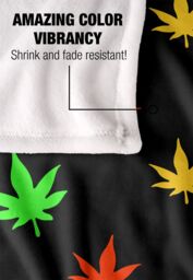 JQ Licensing James Piazza Neon Marijuana Pot Leaves Pattern Silky Touch Super Soft Throw Blanket 152 X 127 cm in White - thumbnail 4