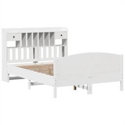 Berkfield Home Decorative Bookcase Bed without Mattress White 140x200cm Solid Wo - Size: 140x200 cm - thumbnail 1