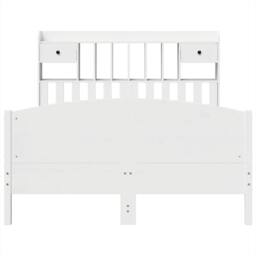Berkfield Home Decorative Bookcase Bed without Mattress White 140x200cm Solid Wo - Size: 140x200 cm - thumbnail 4