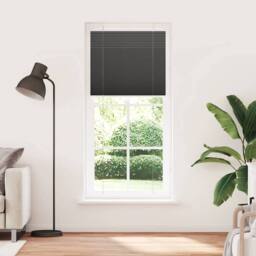 Berkfield Home Pleated Blind Black 90x200 cm Fabric Width 89.4 cm Polyester - thumbnail 1