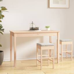 Berkfield Home Dining Table 110x55x75 cm Solid Wood Pine in Light Tan - Size: 110 x 55 x 75 cm - thumbnail 2