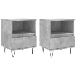 Berkfield Home Modern Bedside Cabinets 2 pcs Concrete Grey 40x35x50 cm Engineere - Size: 40 x 35 x 50 cm - thumbnail 3