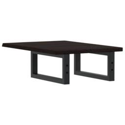 Berkfield Home Basin Shelf Wall Mounted Steel & Solid Wood Oak in Brown - thumbnail 6