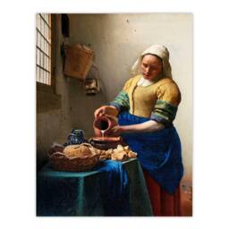 Artery8 Johannes Vermeer Framed Wall Art Print The Milkmaid Portrait in Beige - Size: A4 - thumbnail 3