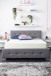 Aspire End Lift Ottoman Storage Bed, Grey Linen - Size: Double - thumbnail 1