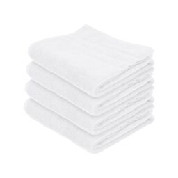 Nicola Spring Cotton Hand Towels - 90cm x 50cm - Pack of 4 in White - thumbnail 1