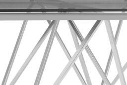 Orsina Sleek Spike Base Coffee Table, Silver Finish Modern Coffee Table For Livingroom, Durable Decorative Table - thumbnail 5