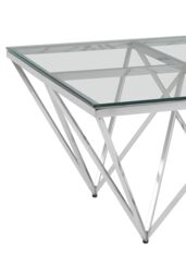 Orsina Sleek Spike Base Coffee Table, Silver Finish Modern Coffee Table For Livingroom, Durable Decorative Table - thumbnail 4