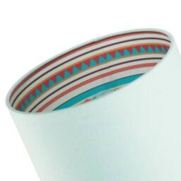 Happy Homewares Pale Duck Egg Linen Shade with Vibrant Colourful Inner Aztec Design in Duck Egg Blue - Size: 10 inches - thumbnail 6