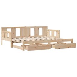 Berkfield Home Daybed with Trundle & Drawers without Mattress 90x190 cm Single in Brown - thumbnail 5