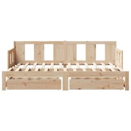 Berkfield Home Daybed with Trundle & Drawers without Mattress 90x190 cm Single in Brown - thumbnail 4
