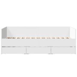 Berkfield Home Daybed with Drawers without Mattress White 75x190 cm Small Single - thumbnail 4