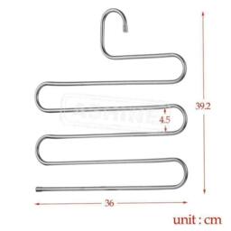 SPETLEK Clothes Pants Trouser Coat Hanger Multi Layer Storage Rack in Silver - Size: Large - thumbnail 2