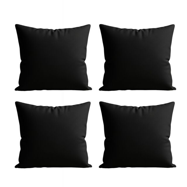 Snug City Waterproof Outdoor Garden Patio Cushion Cover & Inner Square Pack Of 4 in Black - Size: 60 cm x 60 cm - image 1