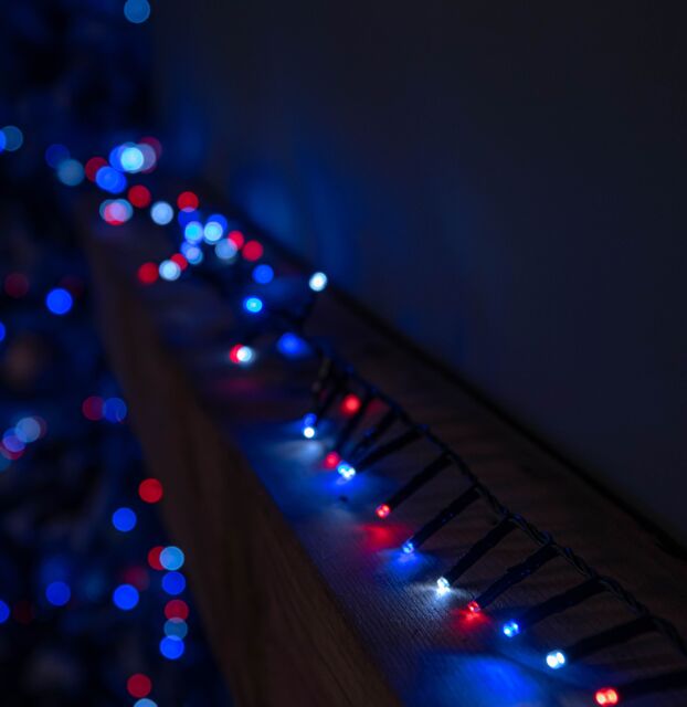 Samuel Alexander 125m 5000 LED TreeBrights Christmas String Lights with Timer in Blue White & Red - image 1