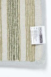 Homescapes Green Stripe Cotton Bath Mat - thumbnail 5