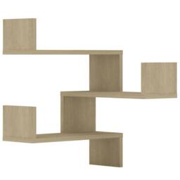 Berkfield Home Wall Corner Shelf 2 pcs Sonoma Oak 40x40x50 cm Engineered Wood in Tan - Size: 40 x 40 x 50 cm