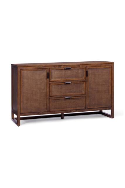 Teamson Home Hatteras Wooden Sideboard 3 Drawers 2 Doors in Walnut - image 1