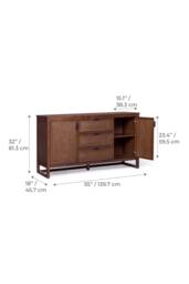 Teamson Home Hatteras Wooden Sideboard 3 Drawers 2 Doors in Walnut - thumbnail 5