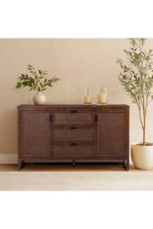 Teamson Home Hatteras Wooden Sideboard 3 Drawers 2 Doors in Walnut - thumbnail 2