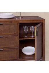 Teamson Home Hatteras Wooden Sideboard 3 Drawers 2 Doors in Walnut - thumbnail 4
