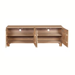 IH Design Ajmer Solid Wood Large Low Board Tv Cabinet in Brown - thumbnail 2