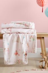 Belle & Boo 'Fairytale' Cosy Fleece Blanket Throw in Pink - Size: 150 cm × 200 cm