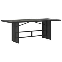 Berkfield Home Garden Table with Glass Top Black 190x80x75 cm Poly Rattan - Size: 190 x 80 x 75 cm - thumbnail 3
