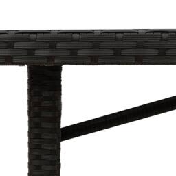 Berkfield Home Garden Table with Glass Top Black 190x80x75 cm Poly Rattan - Size: 190 x 80 x 75 cm - thumbnail 9