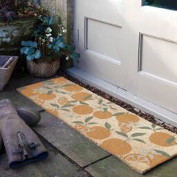 Artsy Mats Orange Pattern Coir Doormat (120 x 40cm) in Brown - Size: 40 cm x 120 cm - thumbnail 1