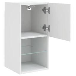 Berkfield Home TV Cabinets with LED Lights 2 pcs White 30.5x30x60 cm - thumbnail 8