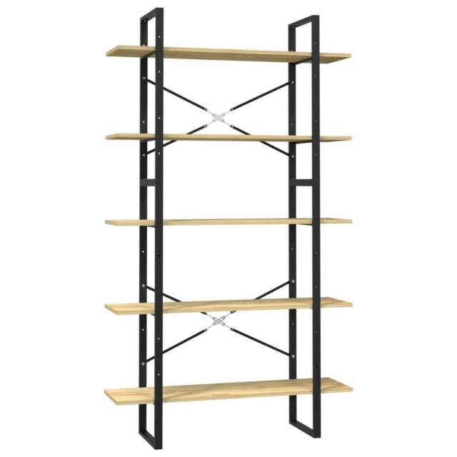 Berkfield Home 5-Tier Book Cabinet 100x30x175 cm Pinewood in Light Tan - Size: 100 x 30 x 175 cm - image 1