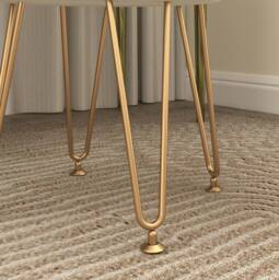 STILVORA Storage Ottoman with Metal Legs in Cream - thumbnail 7