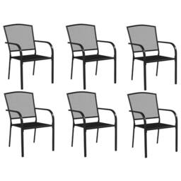 Berkfield Home Beautiful 7 Piece Garden Dining Set Anthracite Steel in Black - thumbnail 4