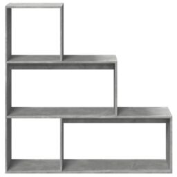 Berkfield Home Room Divider Bookcase 3-Tier Concrete Grey 123x29x123 cm Engineered Wood - Size: 123 x 29 x 123 cm - thumbnail 5