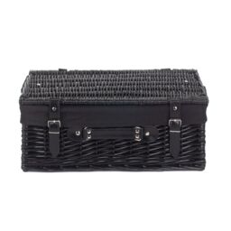 Red Hamper Wicker 46cm Empty Black Willow Picnic Basket With Black Lining - thumbnail 3