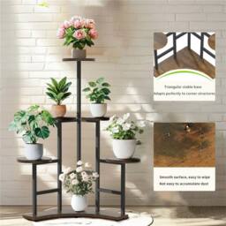 Kelvenix 115cm Large Flower Shelf Stand for Multiple Plants Holder in Black - thumbnail 3